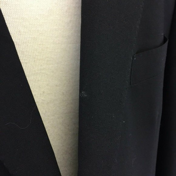 Lands End Suit Jacket Blazer Sports Coat Mens 44L Black 2 Button Single Vent - Picture 8 of 12